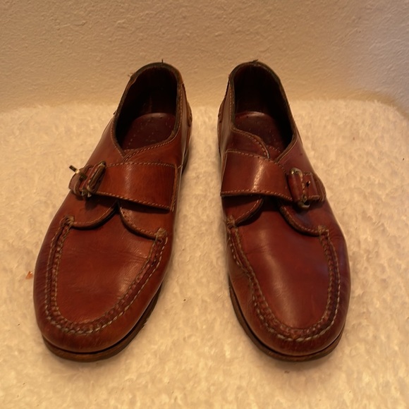 Gorgeous leather warm brown vintage Dark Academia Cole Haan buckle loafers 7.5 - Picture 2 of 6